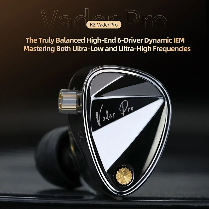 KZ-Vader Pro Professional Dual-Microphone Cable High-End 6-Driver Dynamic IEM Earphones HiFi Stereo Earbuds for Musician
