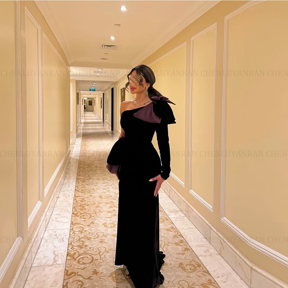 

MOLISA Customized Classic One Shoulder Satin Sheath Sexy Prom Saudi Dress Backless Bow Court Evening Arab Gown for Women 2025