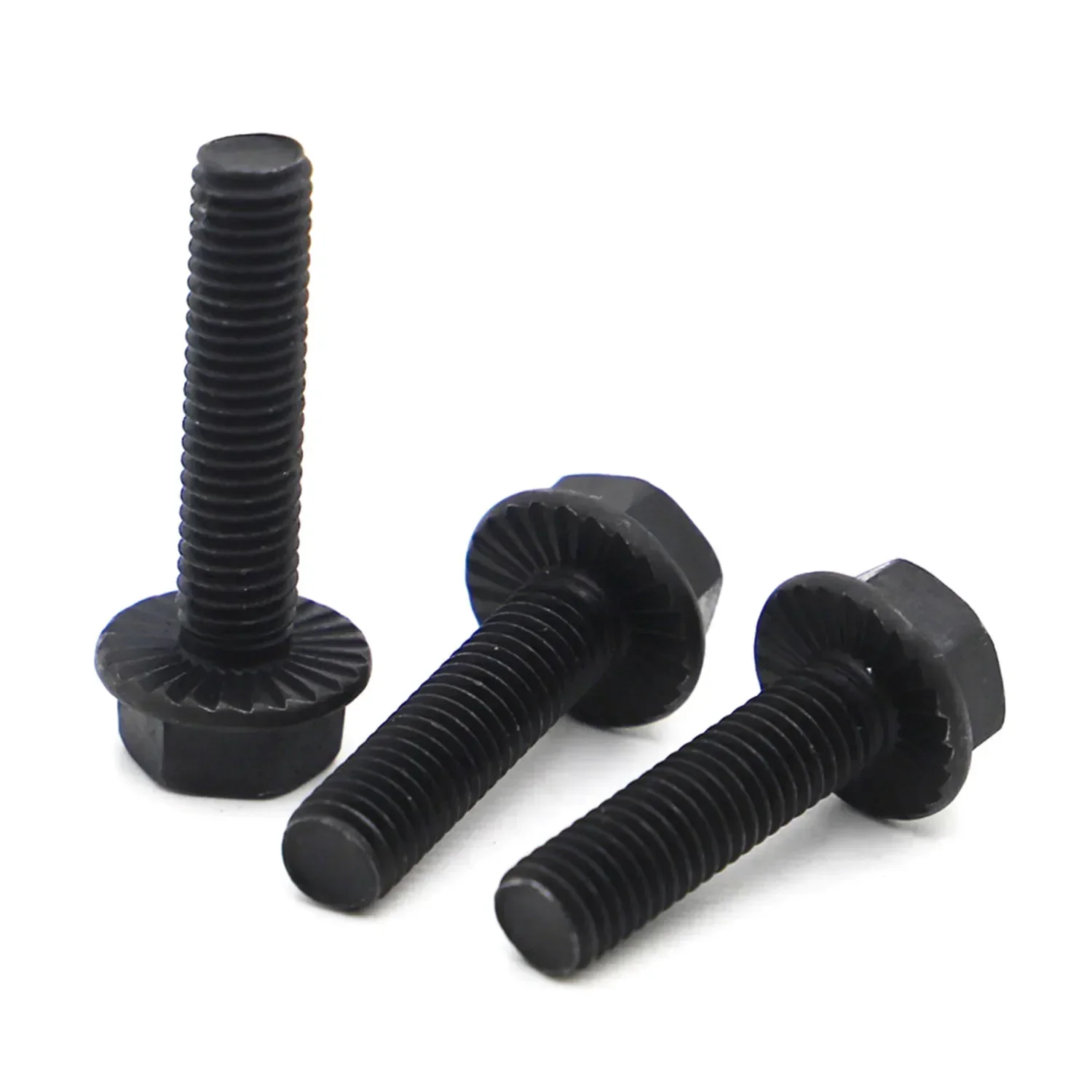 M5 M6 M8 M10 M12 Black Grade 10.9 Steel Hexagon Flange Bolts With Tooth Anti-slip Screw GB5789