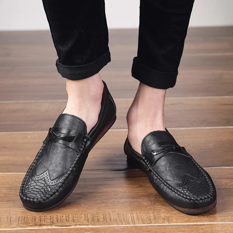 Men's Comfortable Driving Shoes Casual Flats Shoes Wedding Party Outdoor Strolling Shoes Business Formal Dress Fashion Loafers