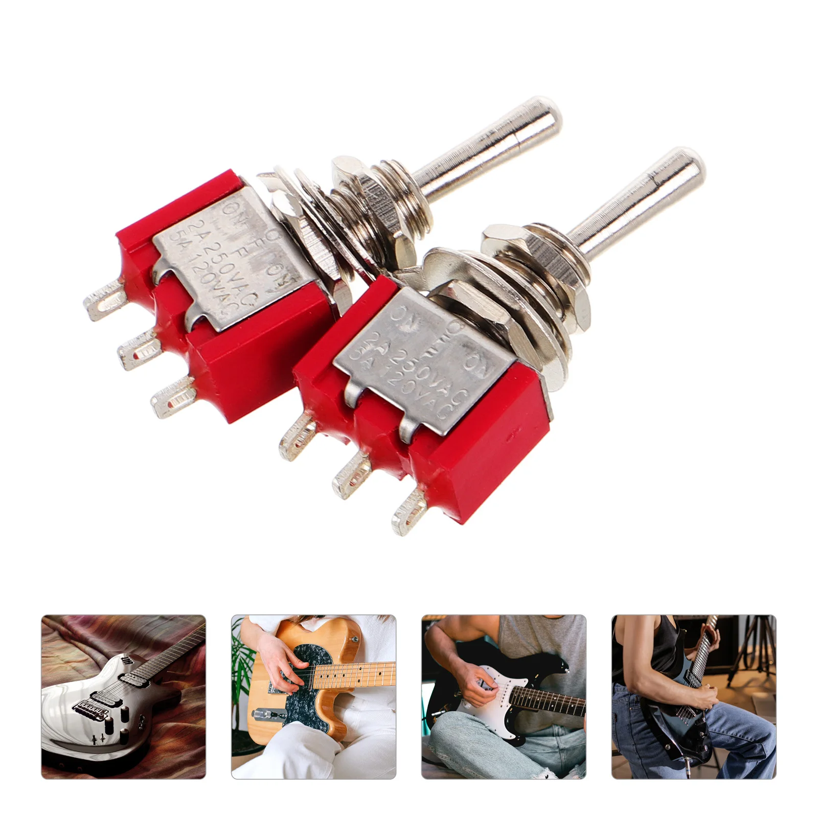 

2 Pcs Toggle Switches Black Finger on off Automotive Button Waterproof Cover Carling Rocker Bojack Holder Connector with Fuse