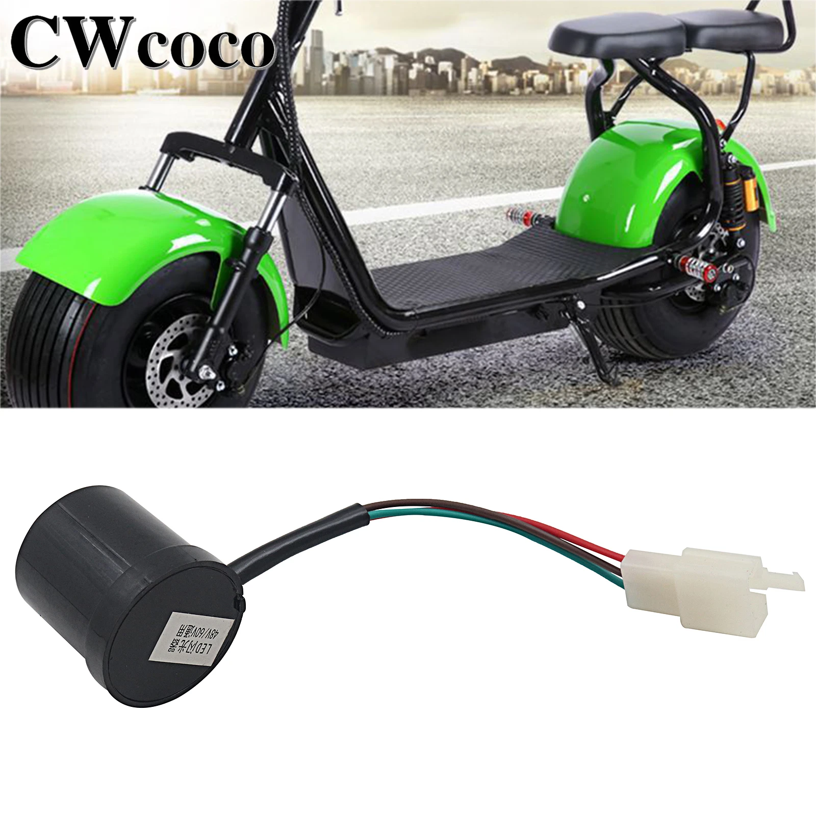 3 Wire 3 Pin 48V 60V Led Turn Signal Plus Flasher Relay For Citycoco Electric Scooter Flasher Accessories.