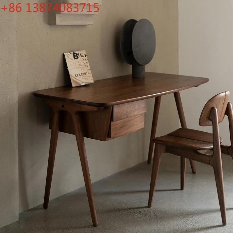 Desk, black beard cherry wood all solid wood light luxury writing table, simple Nordic