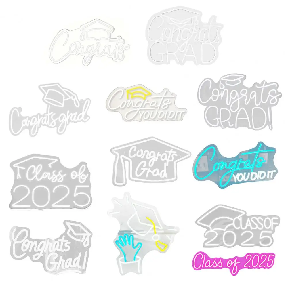 Insegna al neon per laurea Lampada per insegna al neon a LED alimentata tramite USB con luminosità regolabile Senza sfarfallio Parabiti per laureati