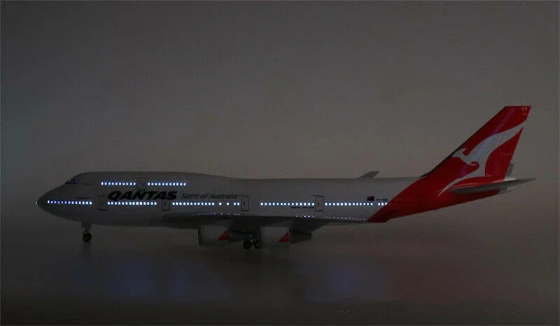 نموذج الطيران الأسترالي لجمع ، LED طائرة ضوء الصوت ، لعب للأطفال ، 1/150 مقياس ، 47 سنتيمتر ، B747-400