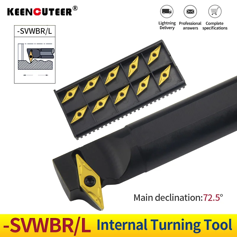 SVWBR/L S16Q-SVWBR11  S25S-SVWBR16 Internal Turning Tool Holder VBMT Carbide Inserts Lathe Bar CNC Cutting Tools Set