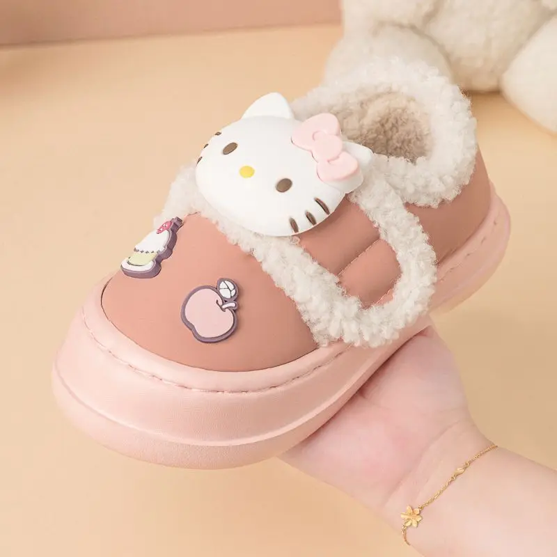 Hot Girl Kuromi Kawaii Fashion Cartoon Winter Student Anime Keep Warm Wear-Resistant Child Non Slip Cotton Slippers New Style
