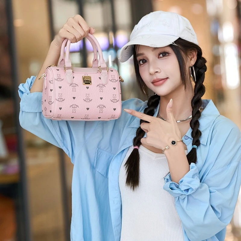 Disney Winnie The Pooh New Women's Mini Handbag Cartoon Pink Women's Shoulder Crossbody Bag Mini Fashion Casual Women's Bag