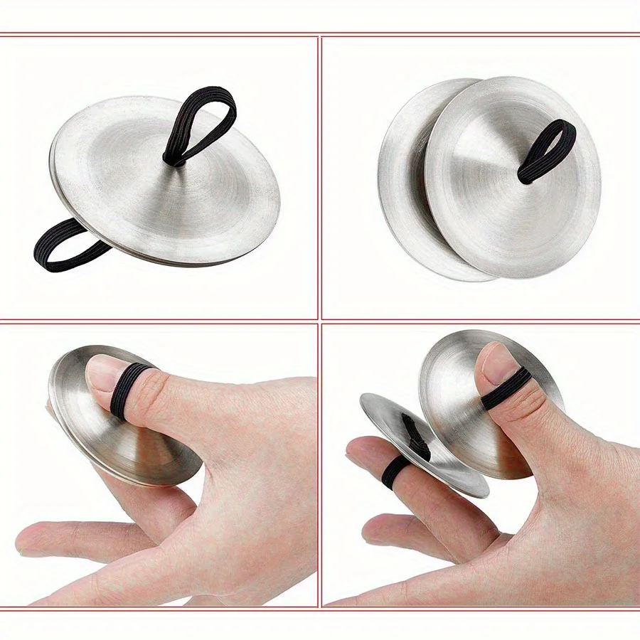 1 Pair Silver Finger Cymbals, Traditional Middle Eastern Dance Props For Belly Dance Stage Performances And Professional ZSY