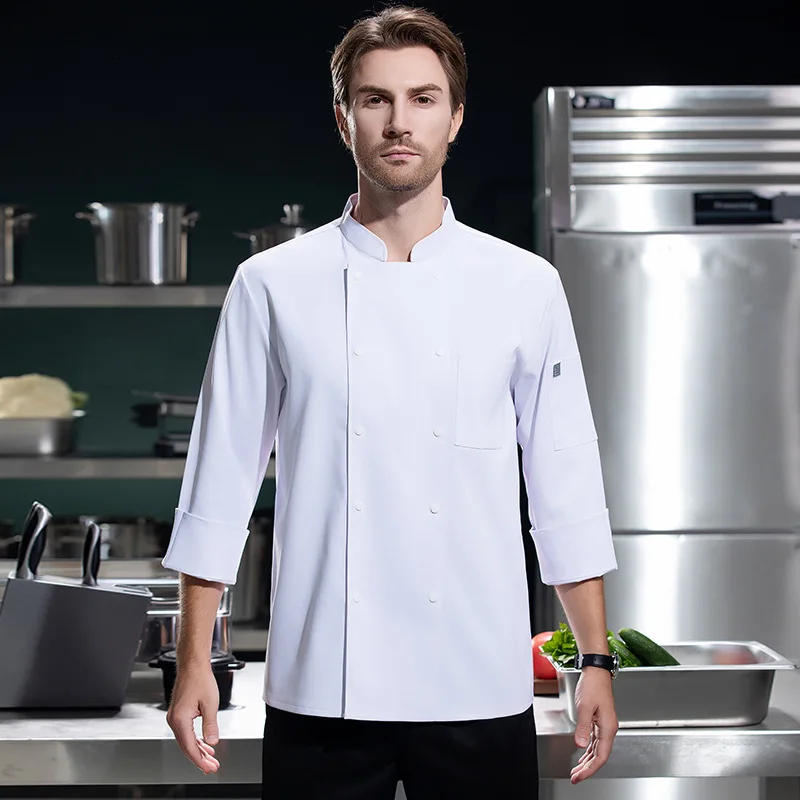 

Рабочая одежда для поваров (мужская и женская), с длинными рукавами, для осени и зимы, подходит для ресторанов, кейтеринга, пекарен, кондитеров.