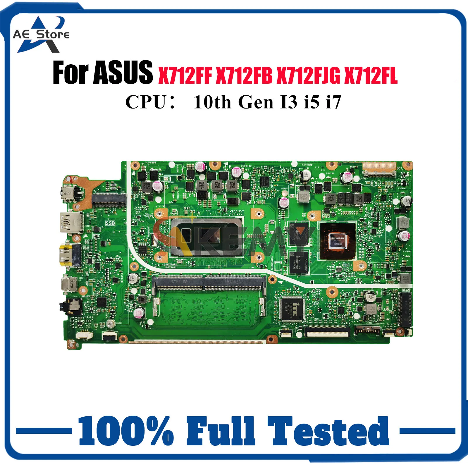 

X712FF Laptop Motherboard For ASUS X712FF X712FJ S712F X712F K712F X712FLC F712F A712F V712F X712FB Mainboard 10th Gen I3 i5 i7