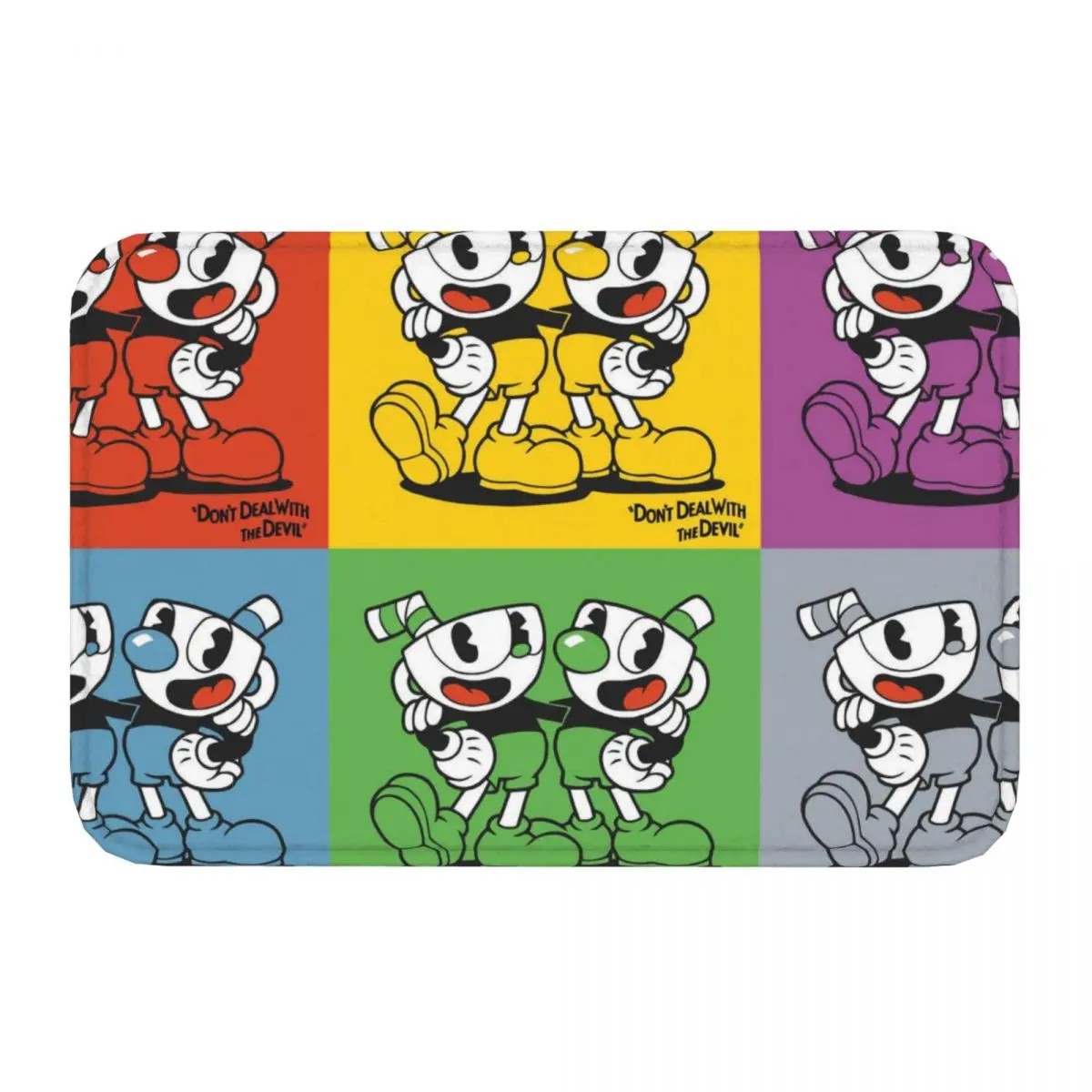 Six Square Bedroom Mat Cuphead Ms Chalice Game Doormat Kitchen Carpet Outdoor Rug Home Decor