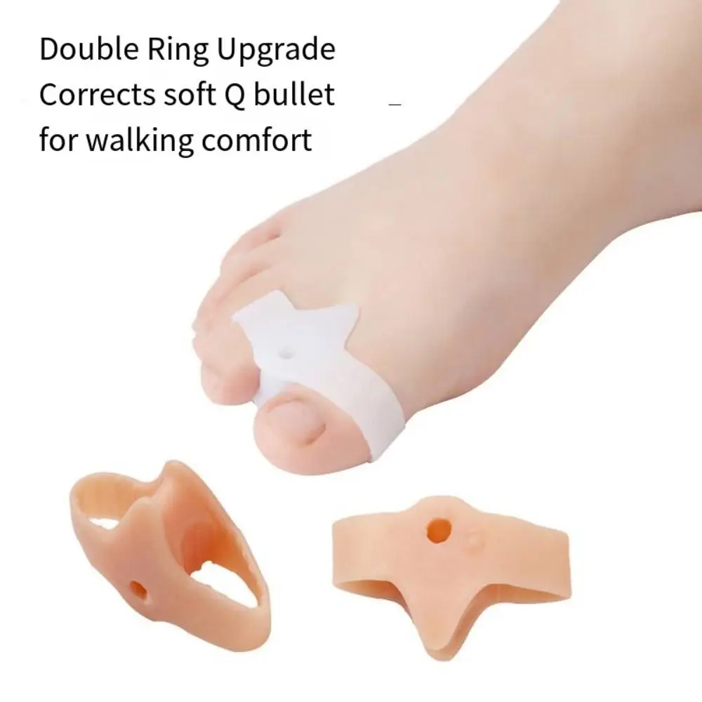 1pair Silicone Gel Thumb Corrector Bunion Little Toe Protector Separator Hallux Valgus Finger Straightener Foot Care Relief Pads