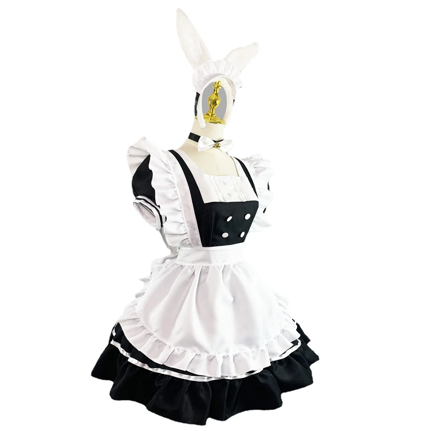 Preto e branco empregada fantasia, Cosplay, Restaurante, Anime, Novo