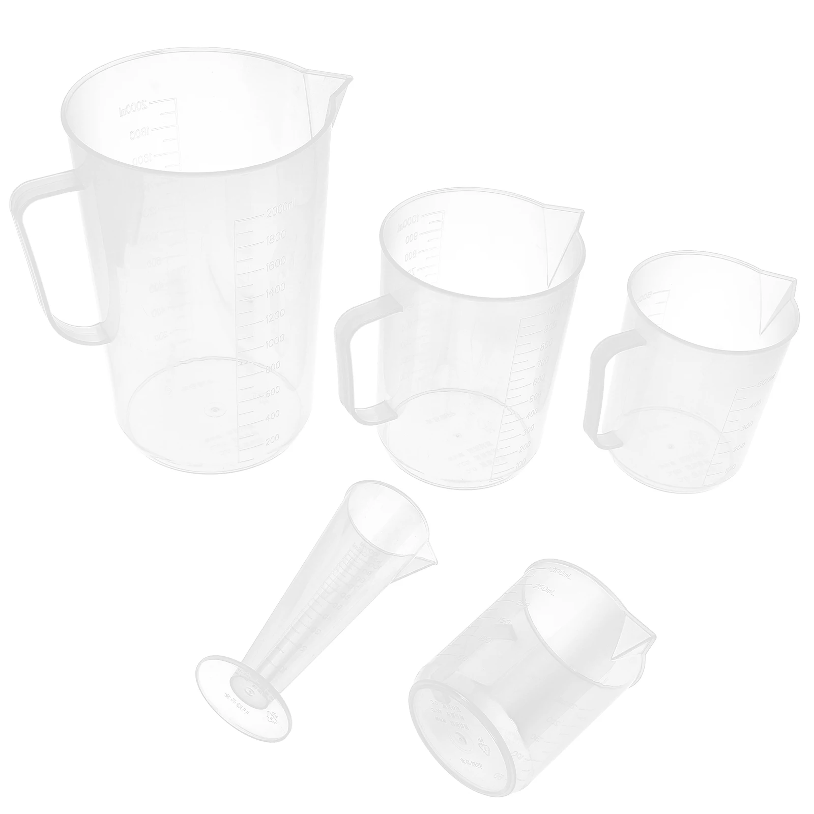 

1 set Plastic Measuring Cup Set Food Grade Ergonomic Handle Kitchen Liquid Solid High Performance Graduated