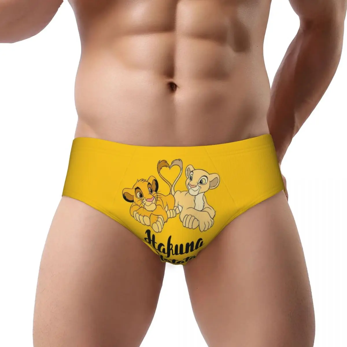 Custom Mens The Lion King Simba Mufasa Panties Underwear Male Stretch Briefs Underpants