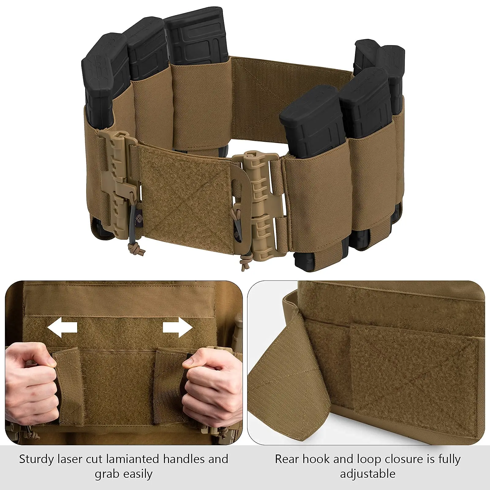 Cummerbund belt, Quick Release Plate Carrier, Carry 8 MAG Pouches, Tactical Vest Attachments, Mounting Strap for FCPC LBT LBX