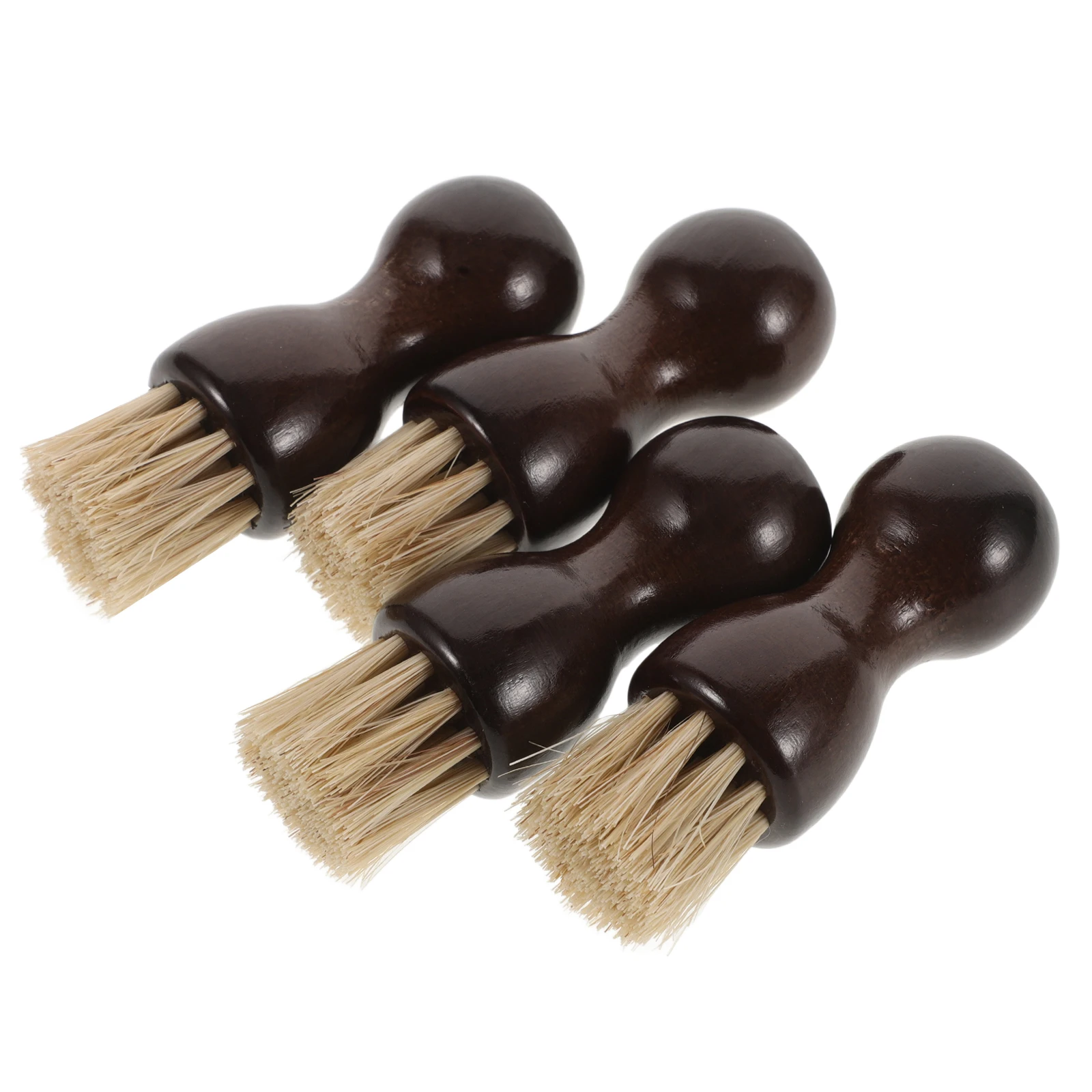 

4 Pcs Horse Hair Shoe Brush Set Large Medium Small Wood Handle Lasting Boot Polish Kit Portable Cleaning for Shoes