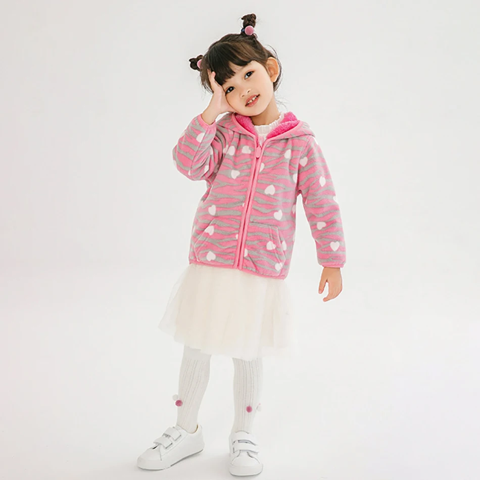 Keep Warm and Trendy Girls Hooded Outercoats with Plush Fleece Lining Ideal for Autumn and Winter Embellished with Unique Prints