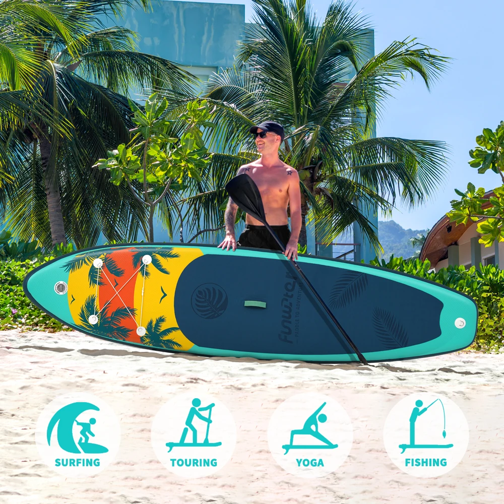 Funwater Aufblasbare Wasser-Paddle-Boards 335-350cm Mehrere Optionen mit Geschenk-Add-ons Ideal für Anfänger, Familienausflüge, Wasser-Yoga, Körperliche Übungen Maximale Belastung 150-180kg zur Auswahl – Detail 5