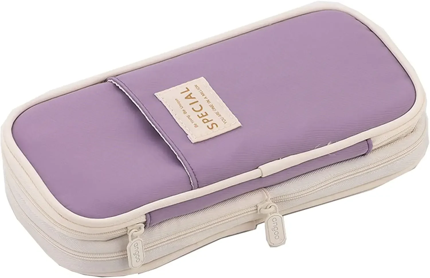 Niedliche Feder mäppchen für Mädchen Macaron Leinwand Doppels chicht große Kapazität Bleistift box Kinder Kawaii Beutel Briefpapier Schul bedarf
