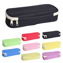 Large Capacity Pencil Cases Simple Solid Color Oxford Fabric Pencil Cases Student Stationery Bag School Supplies
