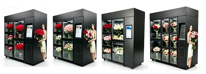 Commercial Bouquet Vending Machine Strong Heat Insulation Panel Long‑time Fresh‑keeping Unattended Flower Retail For Park