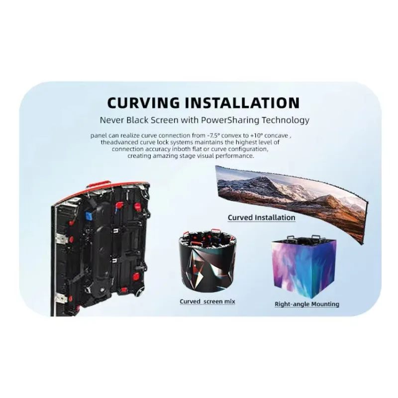 Indoor P3.91 Flexible Full Color LED Rental Display 600CD Brightness Curved Screen 5-Year Warranty 3840Hz Refresh Rate - view 3