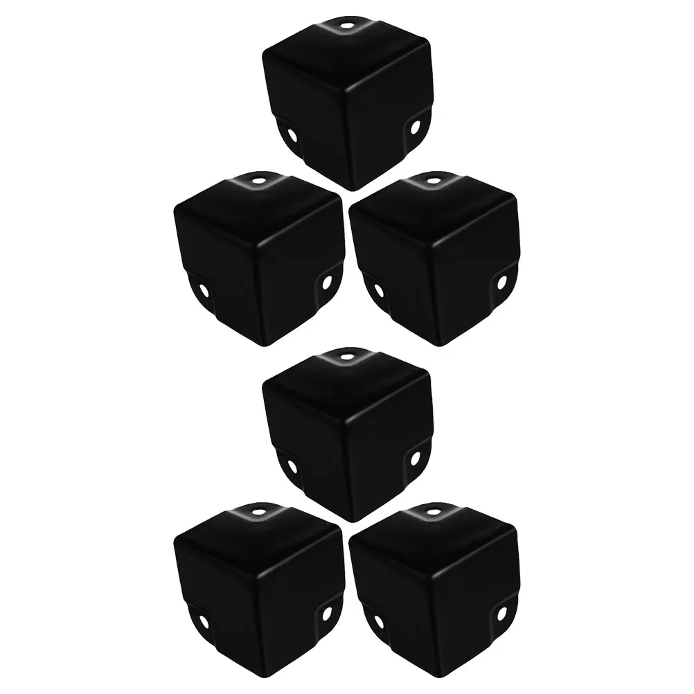 

6pcs Electroplated Corner Protectors Black Steel Guards for Speakers Cabinets Boxes Protective Edges Metal Hardware