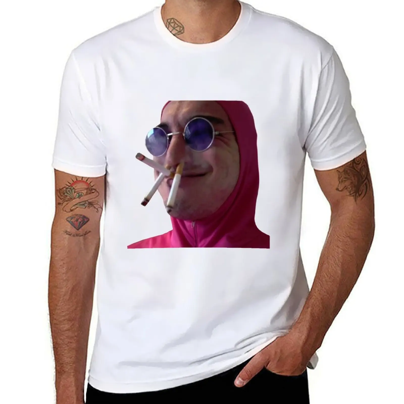 

Pink Guy T-Shirt oversize t-shirts man vintage anime shirt men graphic t shirts