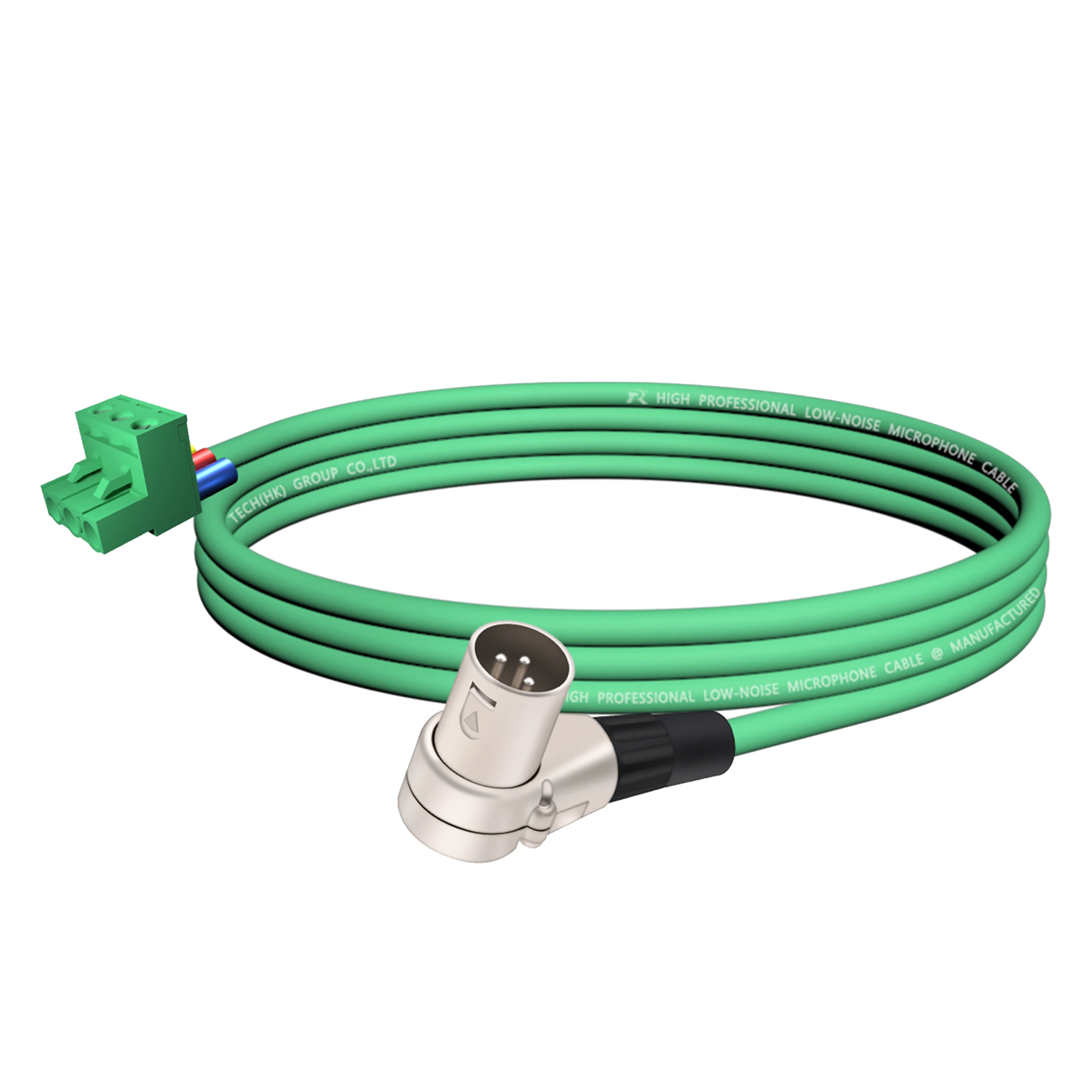 PHX3M/2EDG 5.08 3-polige Steckbare Schraubklemme ​ Rechtwinkliges Weißes Metall-3-P-XLR-M/F-Kabel, Audiokabel, Mehrfarbige Ummantelung – Detail 5