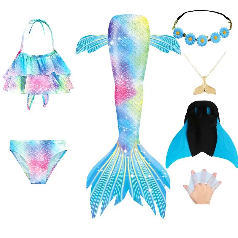 Schwimmen Meerjungfrau Schwanz Für Mädchen Kinder Strand Kleid Pool Schwimmen Anzug Mit Monofin Hand Fin Meerjungfrau Cosplay Anime Kostüm