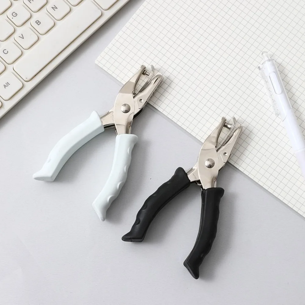 Round Hole Single Hole Puncher DIY Non-slip Handle Hole Punch Mini Paper Cutter Perforator School Office Binding Stationery