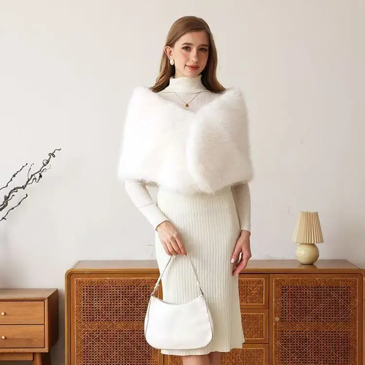 

Off Shoulder Shawl Women's Autumn Winter Chi-pao Cloak New Chinese Style Wedding Matching Coat Vintage Female Short Outer Cape