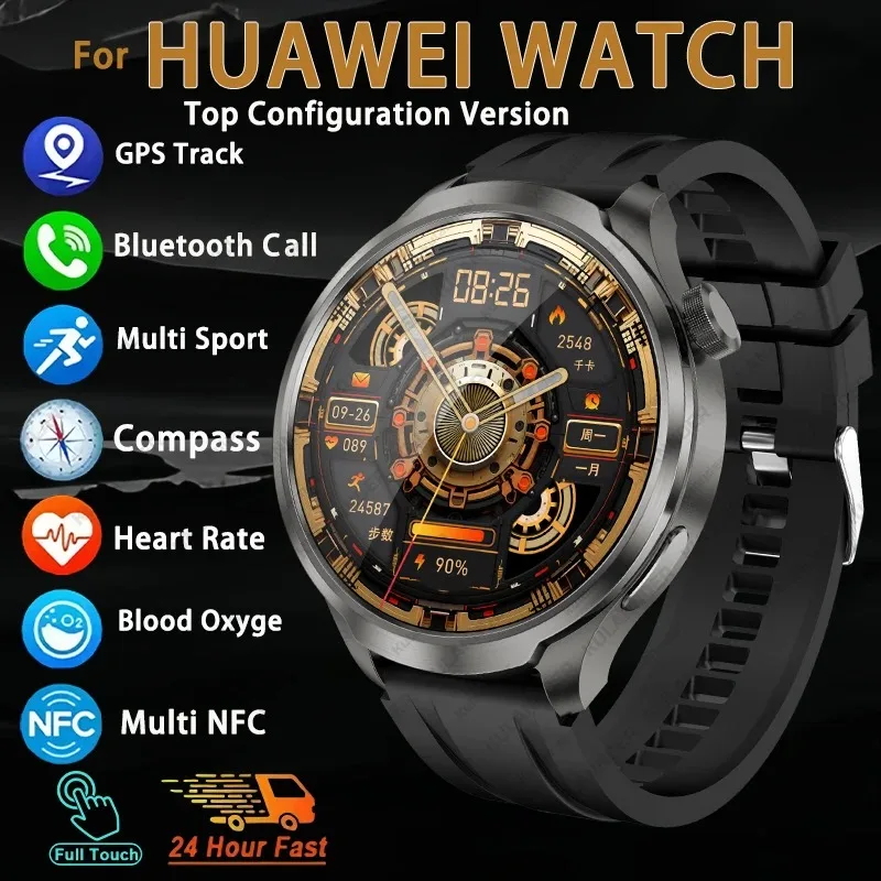 

Смарт-часы 2025 для HUAWEI, уличные умные часы для мужчин и женщин, AMOLED NFC, GPS, компас, пульсометр, водонепроницаемые для Xiaomi Iphone 16 17