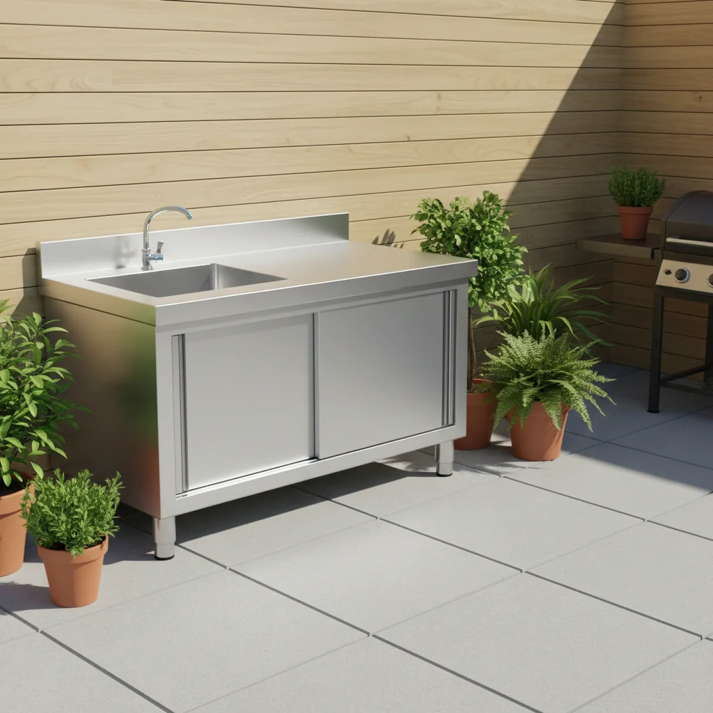 

Factory Diredt Stainless Steel Sink Cabinet Commercial Kitchen Cabinet Storage Cabinets with Sink for Restaurant and Outdoor