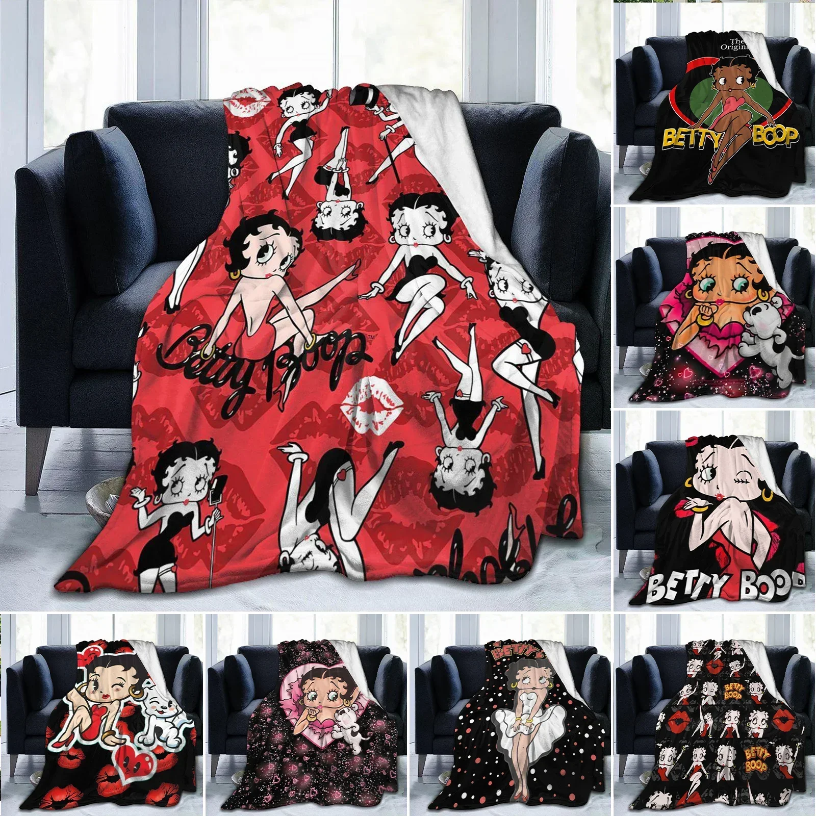 Sexy Girl Lady Betty Blanket Soft Sofa Cover Throw Blanket Fleece Tapestry Lightweight Warm Bed Blankets for Bedroom Couch