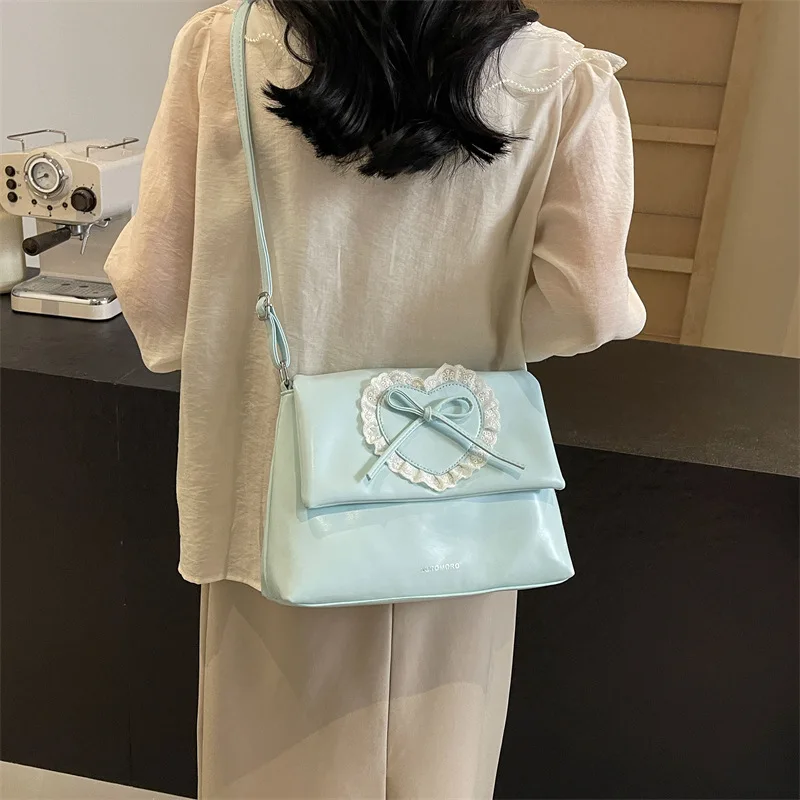 2024 Simple Premium Feeling Niche Trend Love Bowknot Single Shoulder/Crossbody Small Square Bag