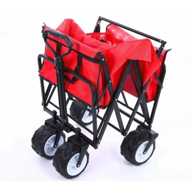for 2025 large capacity folding wagon beach camping fishing outdoor shopping cart hot sale