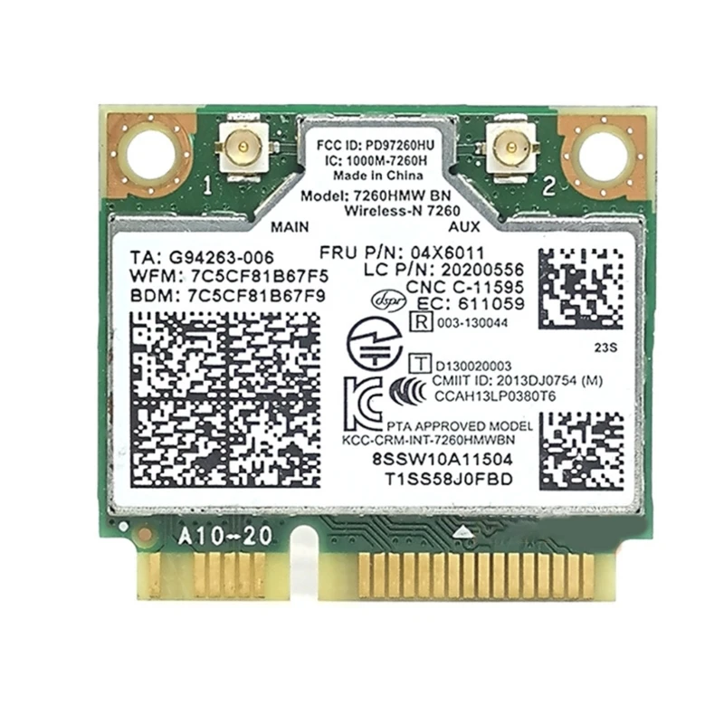 Scheda rete per laptop da 2,4 Ghz Scheda wireless 7260HMW BT4.0 MINI PCIE Scheda WLAN 300 Mbps Dropship