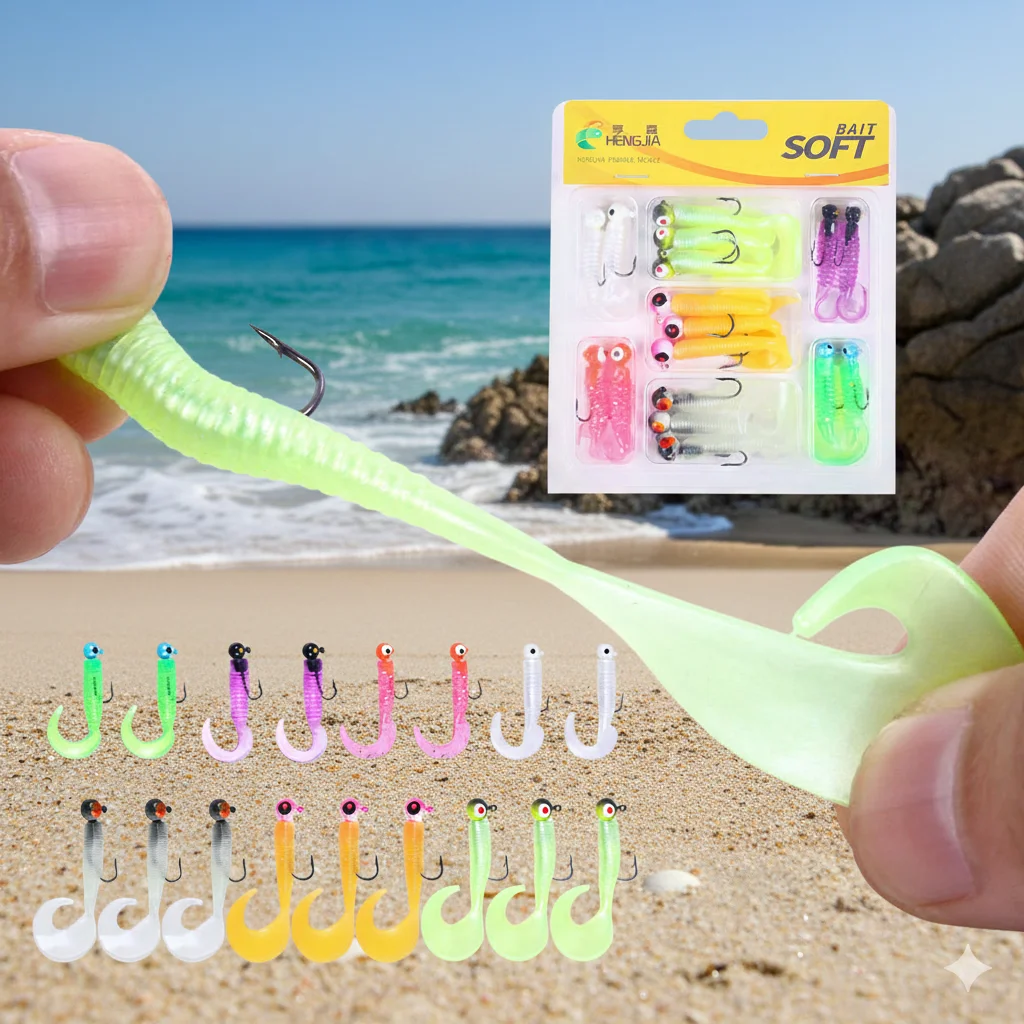 17 teile/los Weiche Angeln Lockt Set 3,3g 6,8g Silikon Swimbaits mit Blei Jig Haken Künstliche Köder Kit für bass Walleye Pesca