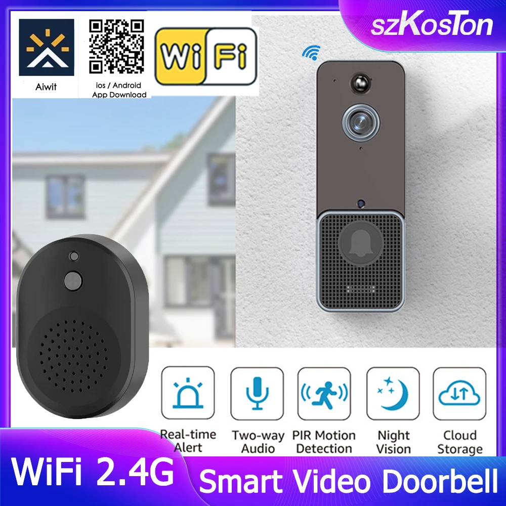 Smart HomeT6 Smart Wireless WiFi Video Doorbell Outdoor Door Bell Intercom HD Night Vision Motion Detection Security Protection