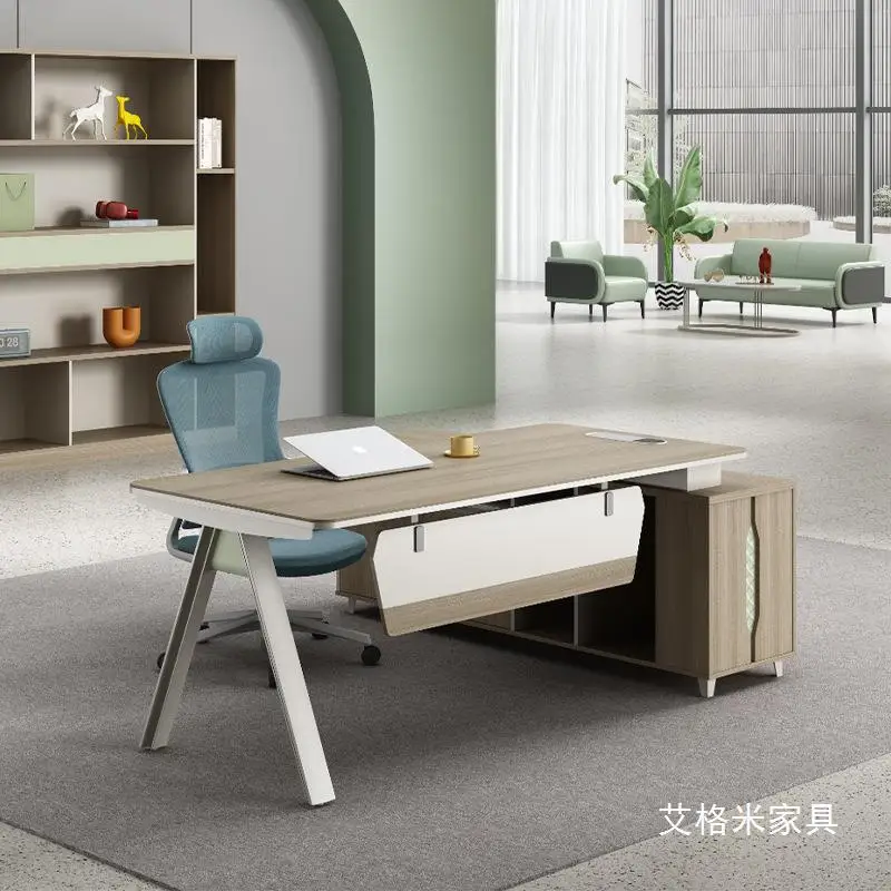 

Office Simple Modern Boss Table And Chair Combination High-end Manager Office Table Supervisor President Boss Table