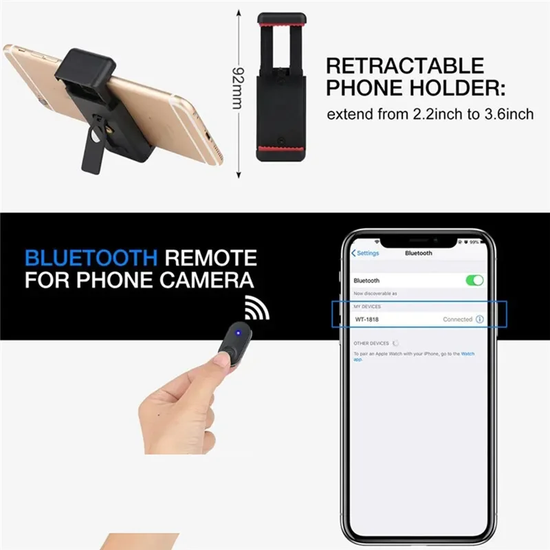 ABGB-Fernbedienung Ausziehbarer Videokamera-Stativständer für Xiaomi HUAWEI Iphone Gopro Selfie Professionelle Fotografie