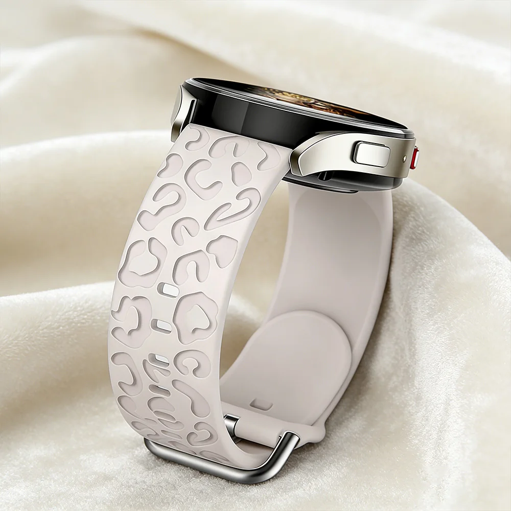 Leoparden-graviertes Silikonarmband für Samsung Galaxy Watch 8/8classic 40/44/46mm Zubehör Sportarmband für Galaxy Watch 7/FE/6/5/4
