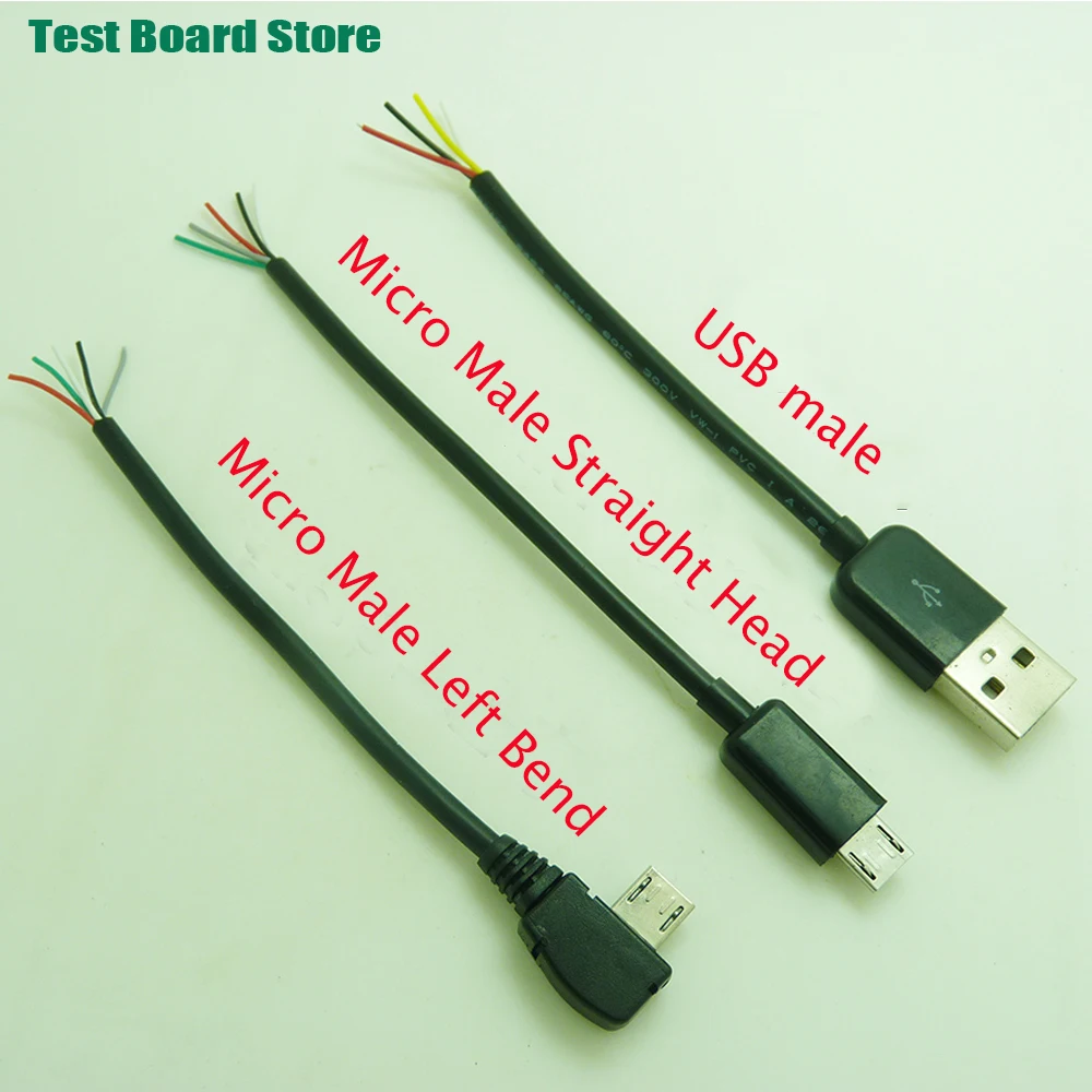 Test Board 1pc 2Core 4Core 5Core Single Head Wire MICRO Charging  Mini Male Connection Line TYPE-C USB Extension Wire