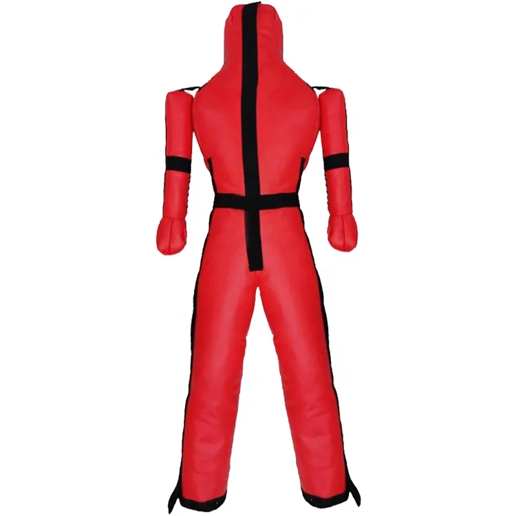 Durable Leather Grapling Dummy Standing Position Muay Thai Punching Bag Movable Arm Dummy K003 Unfilled