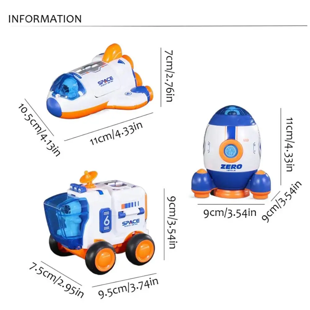 Creatief ruimteschip ruimteverkenning speelgoed ruimtevoertuig astronaut raket traagheid auto speelgoed vliegtuig mini jongens