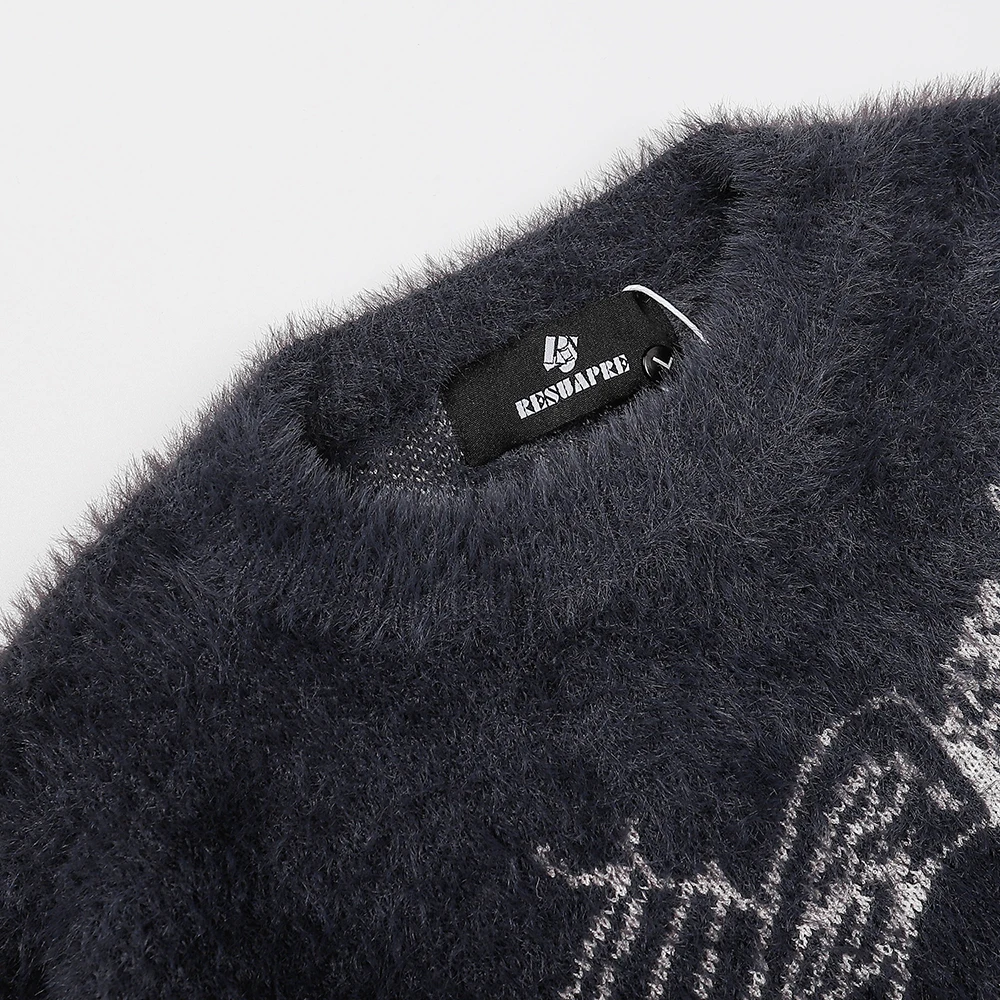 Angels Embroidery Mink Cashmere Design Fashion Women Men Sweaters Harajuku Knitted Oversized Sweater Y2k Men Anime Top Pullovers