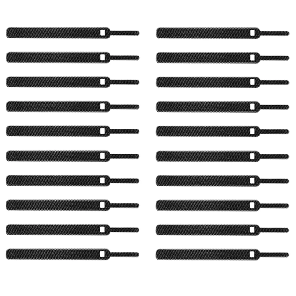 

20 Pcs Ties Ties Wire Handler Black Durable Nylon Hook Loop Cord Straps Organizer Wire Tie Straps Life